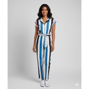 Vintage Pea Patch 80s striped jumpsuit size 13 fits S/M